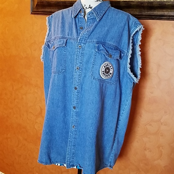 harley davidson blue jean shirt